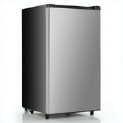TINKLE WELL 3.2 Cu Ft Mini Fridge with Freezer, Compact Single Door Refrigerator, Energy Efficient, Low Noise, Adjustable Thermostat for Bedroom, Dorm, Office, silver