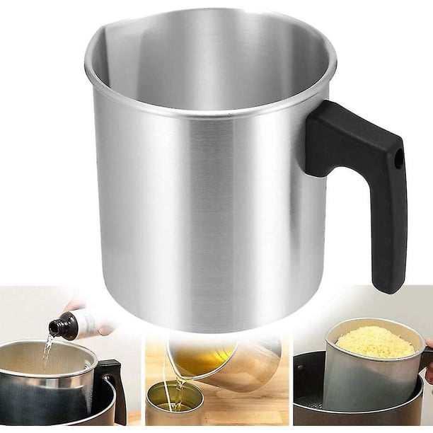 S Silver Jarra para hacer velas, jarra de metal para derretir cera, taza de cera para derretir, crisol para hacer velas, bandeja para verter para el hogar, tienda de velas [1,2 l
