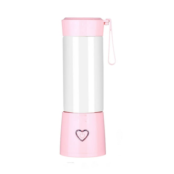 Portable Blender USB Rechargeable Personal Smoothie Maker with 6 Blades 450ml Large Capacity for Shakes and Juices in Pink