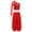 Red, variant on Haitryli Kids Girls Belly Jazz Dance Outfits Asymmetrical Shoulder Crop Top with Wide-Leg Bloomers Trousers Set Red 14