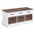 thumbnail image 1 of Coaster Traditional Wood 6-Drawer Rectangular Storage Bench in Brown, 1 of 4