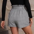 thumbnail image 2 of SOMER Women Shorts Summer Casual Shorts Plaid Bow Tie High Waist Straight Wide Leg Shorts, 2 of 7
