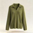 thumbnail image 6 of XRoczxe Women's V Neck Ribbed Knit Pullover Sweater, Long Sleeve Collared Casual Top, Soft Stretchy Tunic Shirt for Fall Winter Daily Office Wear, 6 of 7
