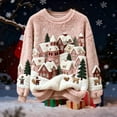 thumbnail image 4 of Stamzod Christmas Sweatshirts for Women Winter Warm Fleece Pullover Xmas Tops 2025 Holiday Plus Size Fashion Long Sleeve Crewneck Sweatshirt Pink L, 4 of 4