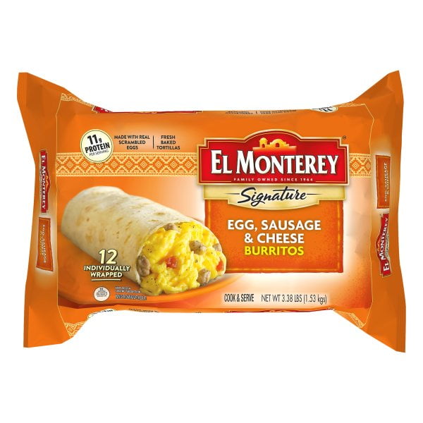 El Monterey Signature Egg Sausage And Cheese Breakfast Burritos 54 Oz 12 Ct Walmart Com Walmart Com