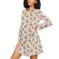 thumbnail image 3 of joogoo Peach Women's Long Sleeve Nightgown Sleepwear L, 3 of 8