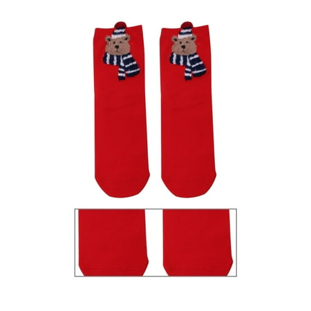 

1111Fourone Christmas Socks Women Cotton Holiday Themed Festival Decoration Breathable Winter Warm Socks