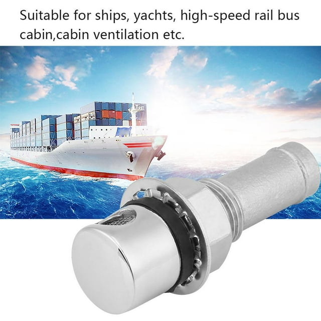 Qiilu Évent de Réservoir de Carburant Droit en Acier Inoxydable pour Bateau avec Joint de Montage Matériel, Évent de Gaz pour Bateau, Évent de Carburant pour Bateau