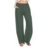 JGGSPWM Lightweight Breathable Elastic Waist Wide Leg Pants for Women Casual Drawstring Trousers with Pockets Army Green 2XL