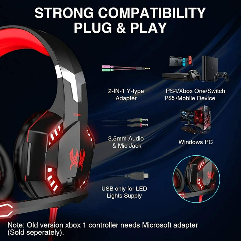 Headphone Headset Gamer Com ou Sem LED para PS4 Xbox one Pc