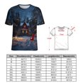 thumbnail image 2 of Christmas Snowman Snow House Women's T-Shirt Short Sleeve T Shirts Tops Tee Ladies Loose T, 2 of 6