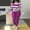 Purple, variant on Homenesgenics Women's Casual Solid Color Long Sleeve Stripes Print Round-Neck Tops Pants Matching Sets