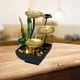 thumbnail image 5 of Adorno de fuente de agua de de 3 niveles, cascada con , hoja de loto, flujo de agua, paisaje, manualidades para decoración exterior /, 5 of 8