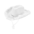 thumbnail image 4 of Sombrero de vaquera con plumas, disfraz de vaquero para mujer, ideal para juegos de rol de cosplay. Blanco, 4 of 9