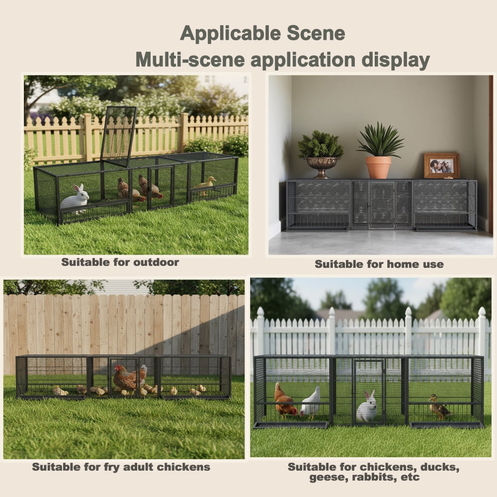 AUU 83-Inch Thickened Chicken Coop, Durable Outdoor Pigeon Cage, Comfortable Poultry Cage for Home Breeding, Easy-to-Install with Strong Load-Bearing for Chicken, Duck, Goose