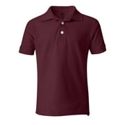 French Toast A9084 Boy's Short Sleeve Pique Polo - Burgundy - 12 - Large
