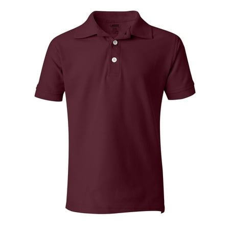 French Toast A9084 Boy's Short Sleeve Pique Polo - Burgundy - 12 - Large