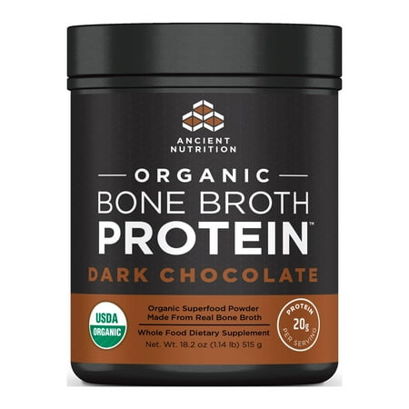 Ancient Nutrition, Organic Bone Broth Protein, Dark Chocolate, 504G