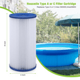 thumbnail image 5 of Pool Filters Size A or C for Summer Waves, 4 Pack Type A or C Pool Filter Cartridge Replacement A/C Pool Filters Compatible with Easy Set Type A Filters, 5 of 7