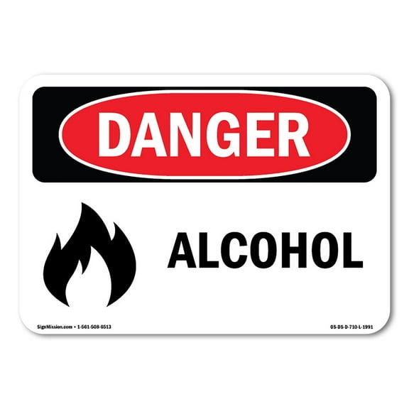OSHA Danger Sign - Alcohol | Decal | Protect Your Business, Construction Site, Warehouse & Shop Area | Made in The USA