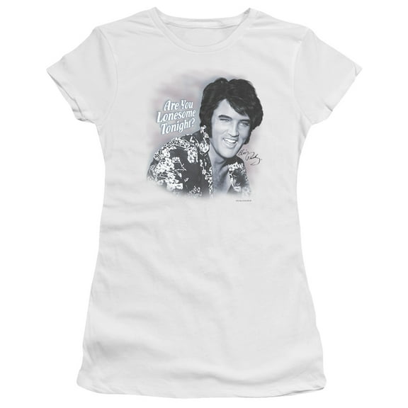 Elvis Presley Lonesome Tonight Premium Junior Women's T-Shirt White