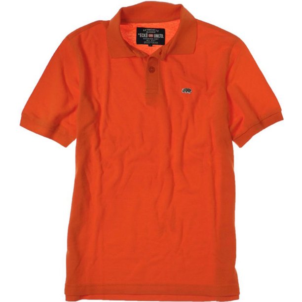 Ecko Unltd. Polo de rugby de color sólido Wallburner para hombre, naranja, XXX-Large