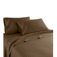 thumbnail image 3 of London Collection 600 Thread Count Wrinkle Resistant Woven Stripe 100% Egyptian Cotton 3 Piece Sheet Set (Twin, Chocolate Brown), 3 of 5