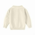 thumbnail image 4 of CYRBOKO Toddler Girls Zipper Sweaters, Long Sleeve Comfy Cotton Lapel Pullover Sweaters Beige Size 7-8 T, 4 of 7