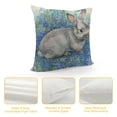 thumbnail image 4 of Leisuo Cute Animal Throw Pillow Covers on The Grass Vintage Flower Cushion Case Happy Easter Spring Season Pillowcase White, 4 of 5