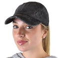 thumbnail image 2 of C.C Ponycap Criss Cross Messy Bun Side Button For Mask Adjustable Baseball Cap, Black, 2 of 6