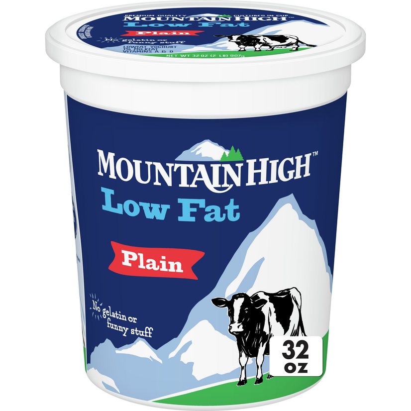 Mountain High Low Fat Yogurt Plain Tub, 32 oz