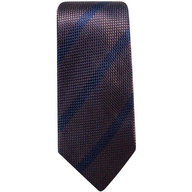 Tasso Elba Cravate à Rayures pour Homme à Nouer Soi-Même, Brun, Taille Unique