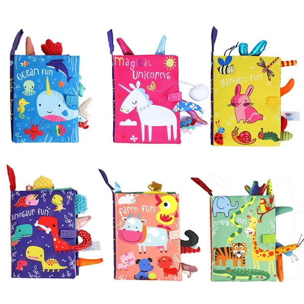 Baby Visual Excitement Cloth Book Baby Toys Black White Enlightenment Educational Rattle Book Toy Toddler Sensory Toy heqiyong LED