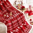 thumbnail image 5 of Red Sherpa Christmas Twin Blanket, Fuzzy Fluffy Soft Cozy Blanket, Fleece Flannel Plush Microfiber Blanket for Couch Bed Sofa (60" X 80", Red Reindeer), 5 of 6