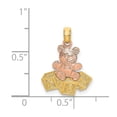 thumbnail image 2 of 15mm 14k Two-tone Gold Pink Teddy Bear With Abc Blocks Charm Pendant Necklace for Women, 2 of 2