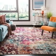 thumbnail image 2 of SAFAVIEH Madison Joella Abstract Area Rug, Red/Light Blue, 6'7" x 6'7" Square, 2 of 8
