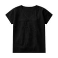 thumbnail image 6 of Women's Linen Short Sleeve Top Casual Loose Fit Blouse, 6 of 6