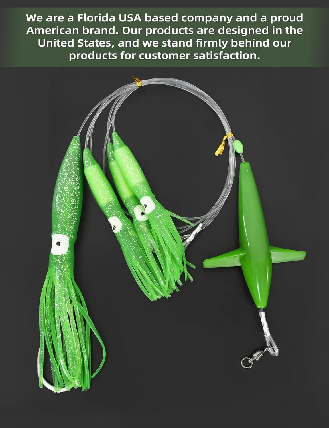 BLUEWING Daisy Chain Big Game Daisy Bird Bulb Squid Trolling Bird Tuna Lures Fishing Teasers for Marlin Sailfish Fishing Green