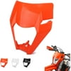 JFG RACING Headlight Fairing Mask Head Light Cover Lampshade For 125 150 250 300 350 450 500 EXC XCW EXC-F 2017 2018 Dirt Bike Enduro Motocross Motorcycle (Orange)