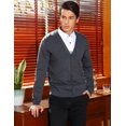 thumbnail image 7 of Purcoar Mens Cardigan Sweater Button Down Knitted V-Neck Long Sleeve Sweater with Ribbing Edge, 7 of 7