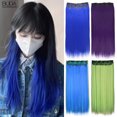 thumbnail image 2 of Typpkmm Hair Extensions, 5 Clip Recto Synthetic Fiber, 22 Inch Red Black Blonde Clip In Hairpiece for Women, 2 of 7