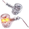 thumbnail image 1 of luces LED intermitentes con forma de calavera punk (plateadas, 67 x 47 mm, M10 mm) para la mayoría de las motocicletas. Accesorios de reequipamiento personalizados para motos de 12 V., 1 of 5