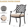 thumbnail image 4 of 7-Piece Cast Aluminum Outdoor Table and Chairs, Antique Bronze Patio Dining Sets Include 60" Large Patio Dining Table and 6 Chairs with Removable Cushion, 4 of 6