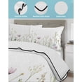 thumbnail image 4 of Green Botanical Floral Twin Size Down Alternative Comforter, Lightweight Comforter Quilt Bedding Set with Pillow Shams Spring Summer Rustic All Seasons Bed Comforter Duvet Insert 68"x86", 4 of 7
