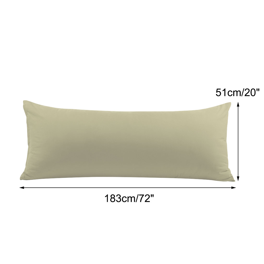 Unique Bargains 1 Pack Brushed Microfiber Body Pillowcase, 20" x 72", Khaki