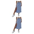 thumbnail image 2 of Qarigey Casual Impreso Larga Dividida Elegante Vacaciones Adolescentes Ropa de Verano Club Disfraces Accesorios Azul Oscuro M Azul oscuro M 2piezas, 2 of 6