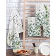 thumbnail image 2 of Green Eucalyptus Leaves Kitchen Dish Towels for Drying Dishes Set of 3, Summer Botanical Vintage Wooden Waffle Weave Microfiber Terry Hand Tea Bathroom Towels Quick Dry & Absorbent Towel 15.7x23.6, 2 of 7