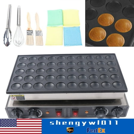 50 pcs Commercial Electric Mini Dutch Pancake Maker Waffle Baker Nonstick 110V