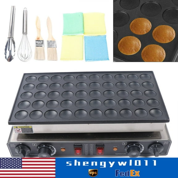 50 pcs Commercial Electric Mini Dutch Pancake Maker Waffle Baker Nonstick 110V