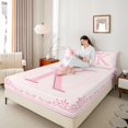thumbnail image 4 of Castle Fairy Alphabet Bow 4-Piece Queen Dreamy Princess Monogrammed Letter Lightweight Bed Sheets, 4 of 7